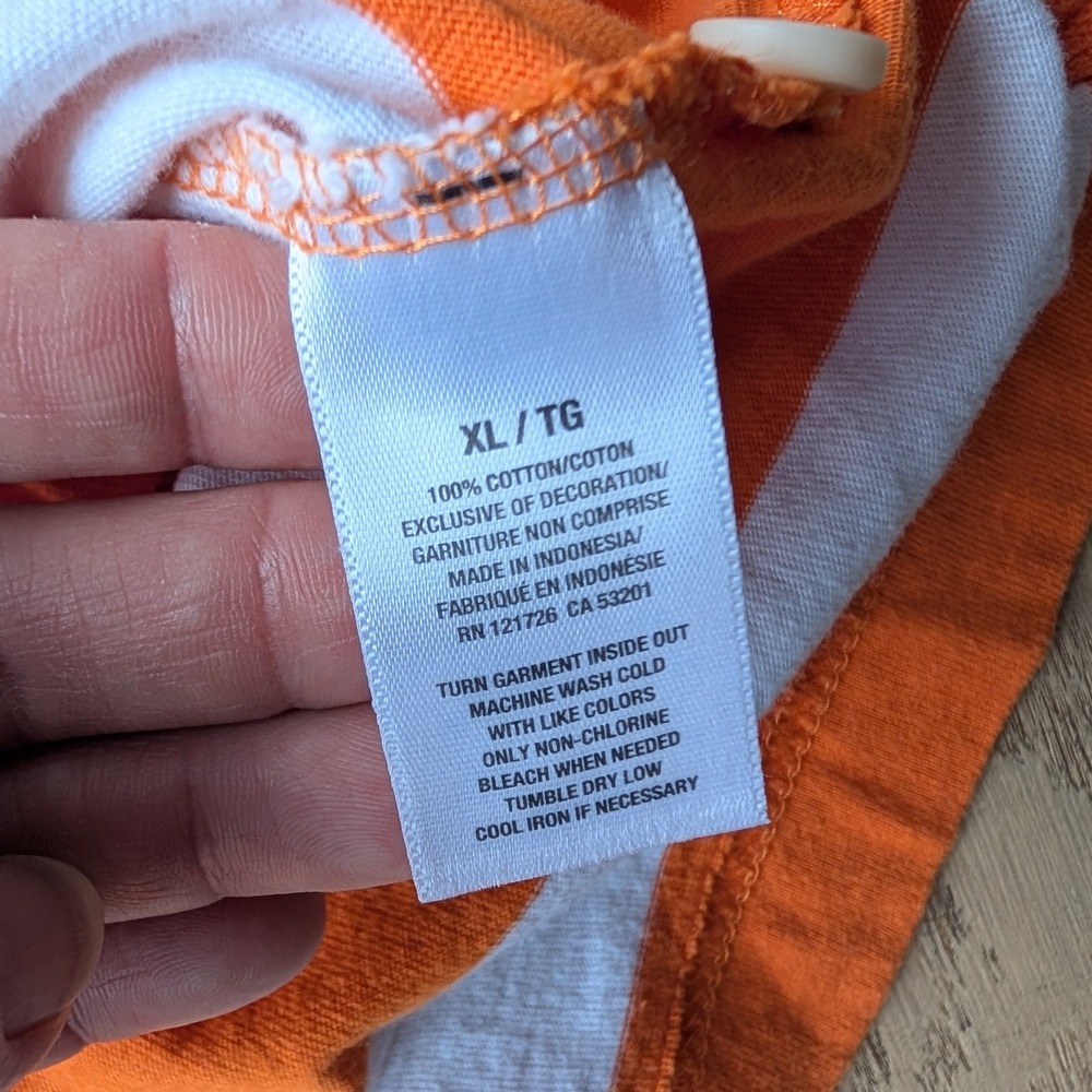 Aeropostale Rugby Polo Orange White Stripe Polo Shirt A87 Boys XL‎ TG - Picture 5 of 7